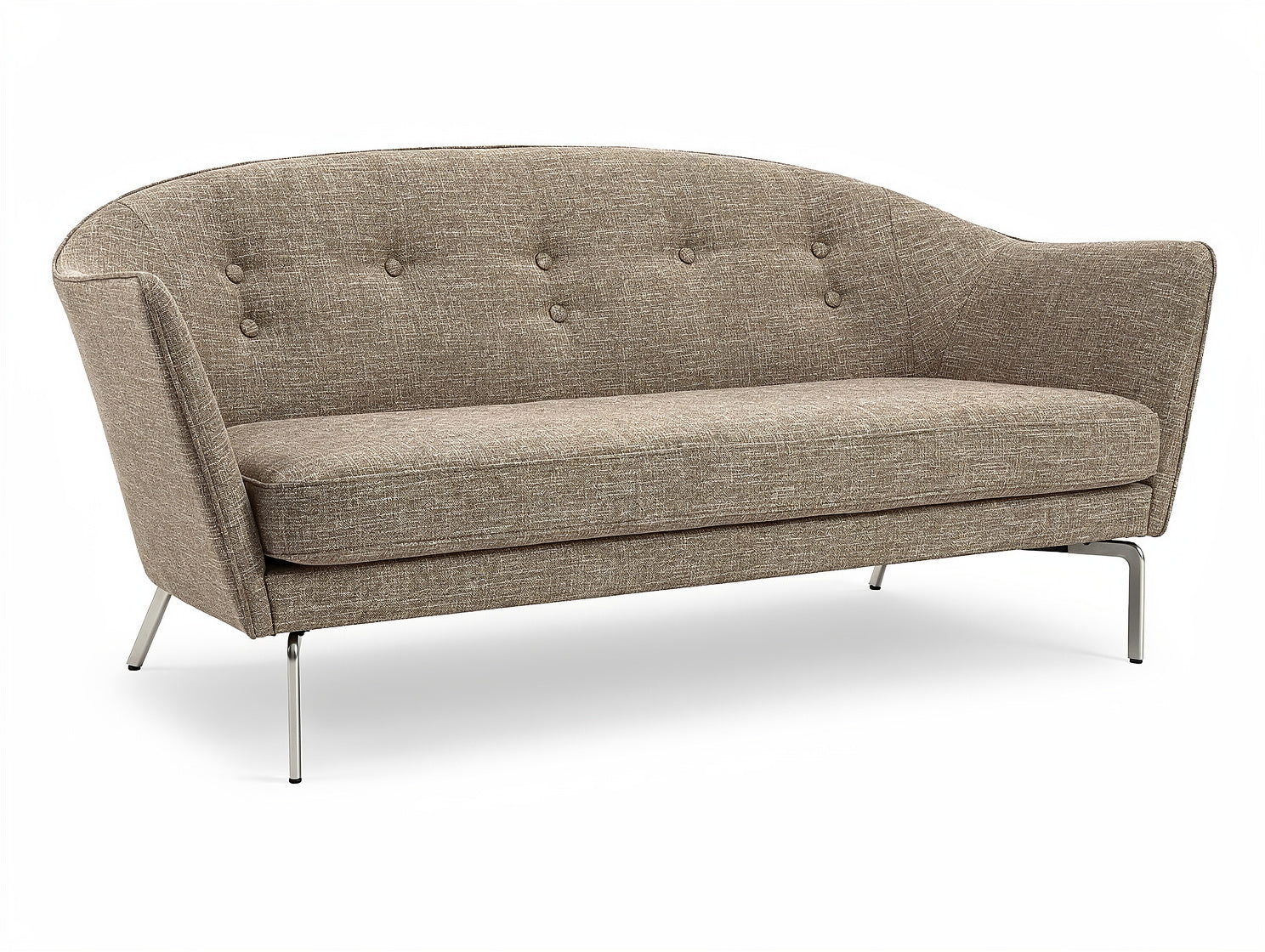**Sofa retro w kolorze brązowym z metalowymi nogami**