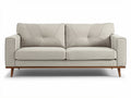 **Tytuł techniczny w języku polskim: Elegancka sofa dwuosobowa z szarym obiciem i drewnianymi nogami**